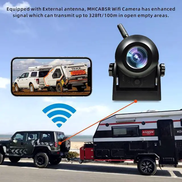 Alt view image 3 of 7 - Magnetic Wireless Backup Camera-WiFi Reversing Camera with Rechargeable Battery, IP68 Waterproof, 1-min Installation, for Hitching Gooseneck Horse Trailer/Boat/RV/Pickup/Truck/Minivan