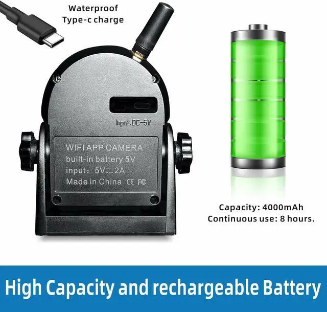 Alt view image 4 of 7 - Magnetic Wireless Backup Camera-WiFi Reversing Camera with Rechargeable Battery, IP68 Waterproof, 1-min Installation, for Hitching Gooseneck Horse Trailer/Boat/RV/Pickup/Truck/Minivan