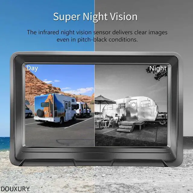 Alt view image 6 of 7 - Wireless Backup Camera Solar Magnetic for Car RV Trailer Truck Camper 5th Wheels Hitch Towing No Wiring No Drilling Rechargeable Night Vision Portable Backup Camera with 5" 1080P HD 2-Split Monitor