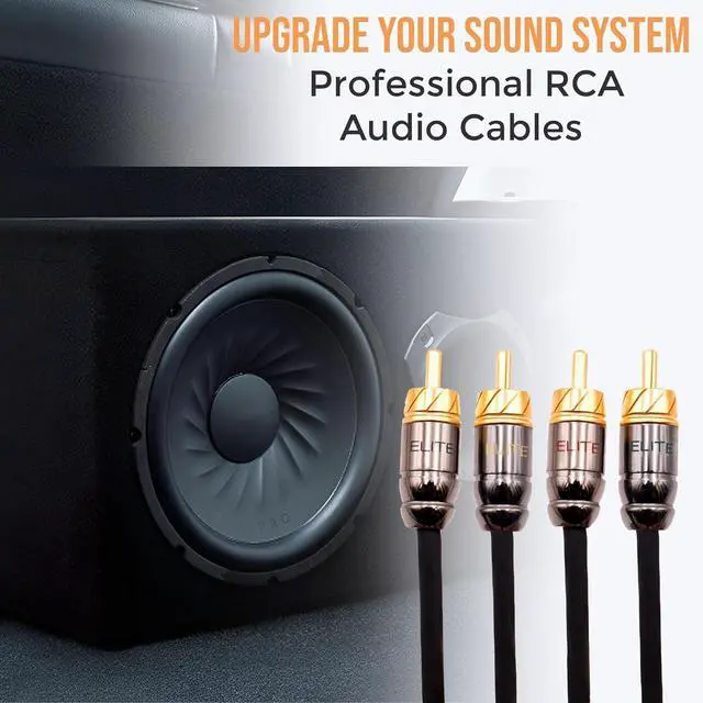 Alt view image 2 of 7 - Pro Series 15ft. 4-Channel Car Audio RCA Cable - Triple Shielded, Brass Connectors, Oxygen Free Copper Noise Reducing Audio Cable for Amplifiers Subwoofers Speakers and Processors  PRO415