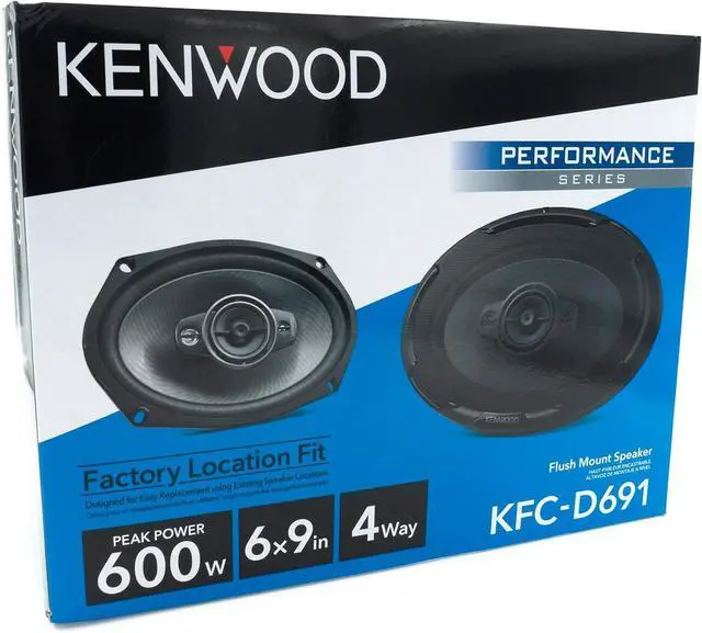 Alt view image 2 of 6 - KFC-D691 6x9 inch 4-Way 600 Watt Peak Power Performance Series Car Audio Speakers