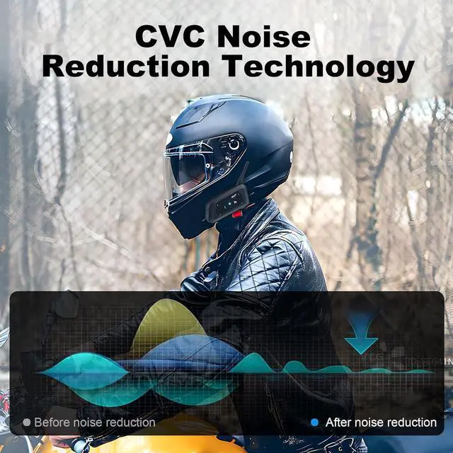 Alt view image 3 of 7 - V6 Pro Motorcycle Bluetooth Headset, Upgraded 2 Riders Intercom Helmet Communication System with Auto-Answering Call and Noise Reduction for Motorcycling Skiing and Climbing (2 Pack)
