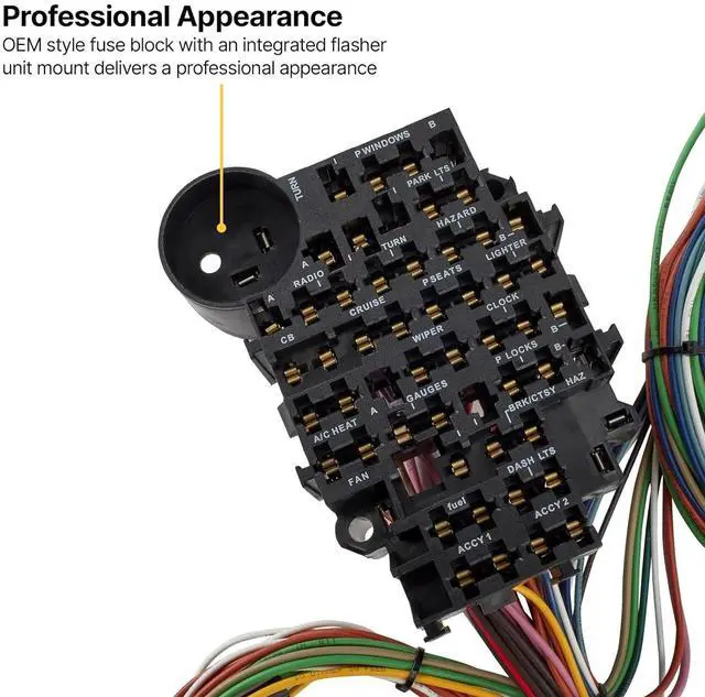 Alt view image 4 of 7 - Universal 22-Circuit Automotive Wiring Harness Kit for GM Tilt Columns - GXL Insulated Copper Wires, Includes Instructions, Ideal for Restorations, Custom Builds and Engine Swaps