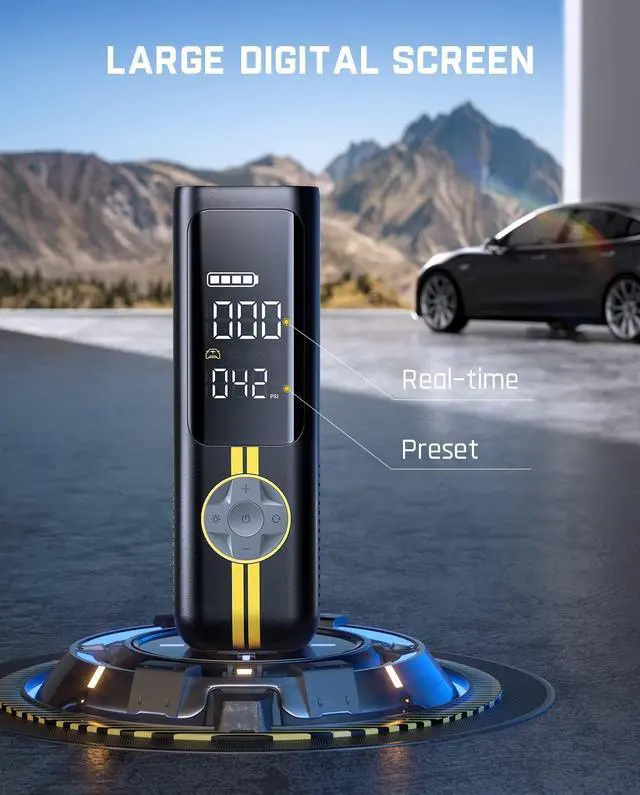 Alt view image 5 of 7 - X8 APEX EV Tire Inflator Portable Air Pump, 2X Faster Inflation, 150PSI Cordless Air Compressor with Powerful Battery, Fits Electric Cars, Cars, Motorcycles, Bikes, Balls