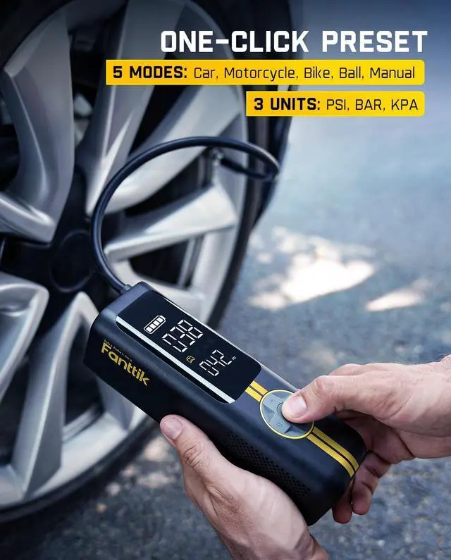 Alt view image 6 of 7 - X8 APEX EV Tire Inflator Portable Air Pump, 2X Faster Inflation, 150PSI Cordless Air Compressor with Powerful Battery, Fits Electric Cars, Cars, Motorcycles, Bikes, Balls