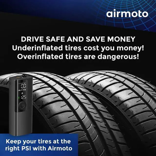 Alt view image 7 of 7 - Tire Inflator Portable Air Compressor - Air Pump For Car Tires with Digital Pressure Gauge, LED Light and Auto Shut-Off Function - Cordless Pump for Car, Motorcycle, Bicycle, Balls and More