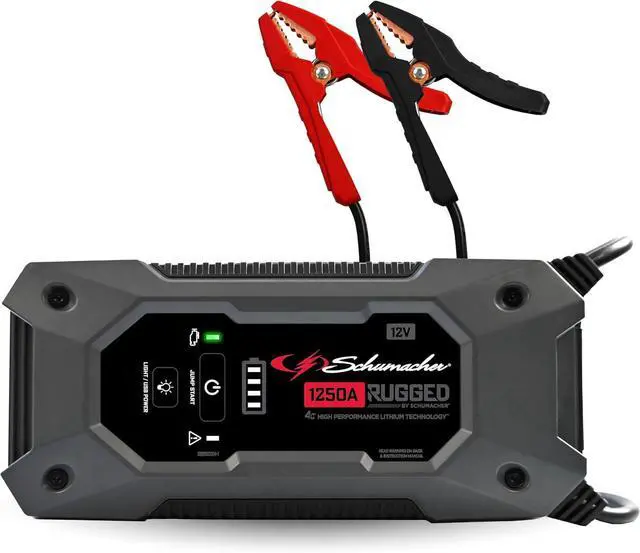 Main image of Schumacher Electric 1250A Rugged Lithium Car Battery Jump Starter and Portable Power Pack/Jump Box, 3-in-1 Solution, 2.4A USB Charging, for 12V Power Sport, Automotive, and Marine Batteries, SL1648