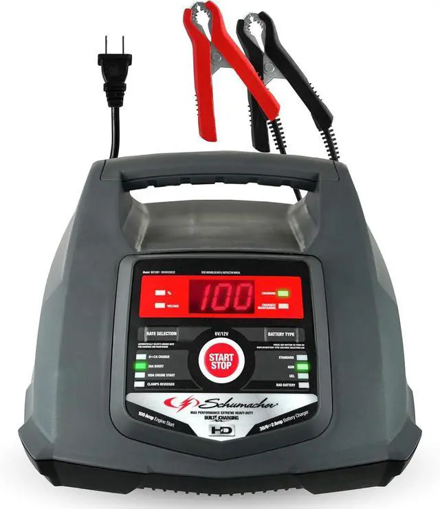 Main image of Fully Automatic Car Battery Charger & Engine Starter - 6V / 12V Battery Charger & Maintainer - for Standard, AGM, Gel & Deep-Cycle Batteries - Reverse Hook-Up Protection - SC1281