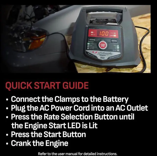 Alt view image 3 of 7 - Fully Automatic Car Battery Charger & Engine Starter - 6V / 12V Battery Charger & Maintainer - for Standard, AGM, Gel & Deep-Cycle Batteries - Reverse Hook-Up Protection - SC1281