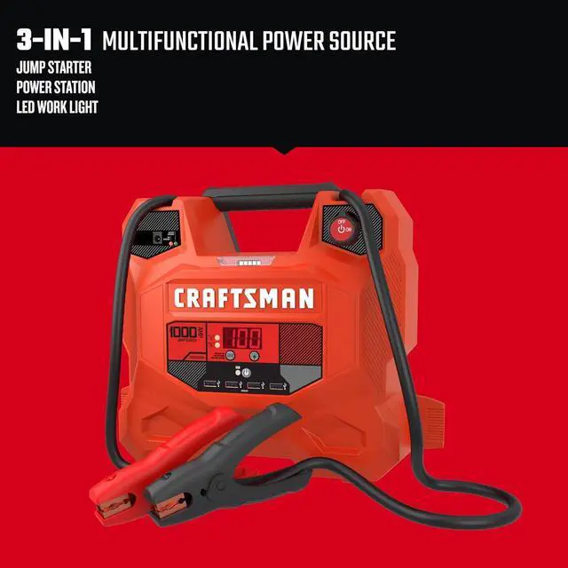 Alt view image 2 of 7 - Jump Starter and Portable Power Station, CMXCESM281, 3-in-1, 1000 Amps, 12 Volt, DC Port, 4 USB Ports, LED Work Light, for Car, SUV, Truck, and Marine Batteries