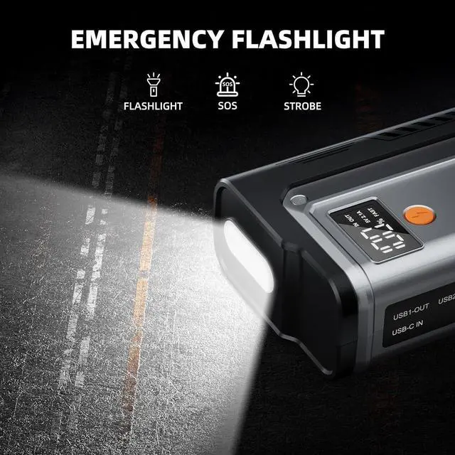 Alt view image 4 of 7 - 6000A Jump Starter, 12V Portable Car Jump Starter Battery Pack (All Gas and 10.0L Diesel Engines), 26800mAh Lithium Jump Box with Booster, LED Light, Jumper Cable