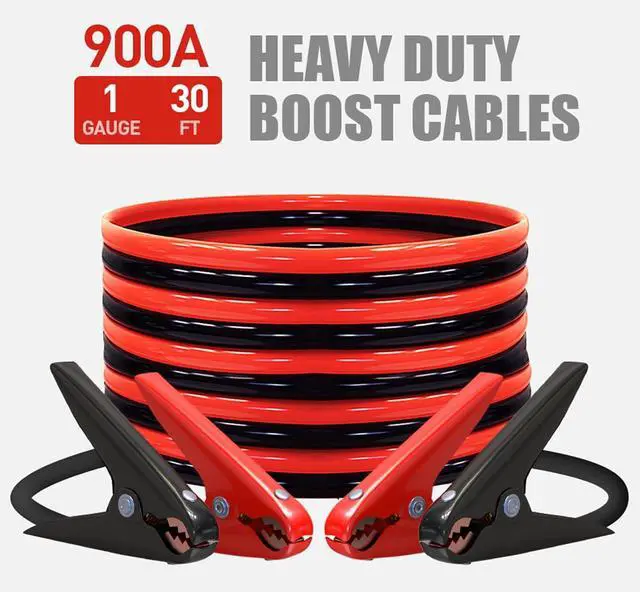 Alt view image 6 of 7 - Jumper Cables Heavy Duty, Booster Cables 1 Gauge 30Feet 900AMP Automotive Jumper Cables Kit for Car, SUV, and Trucks with Professional Clamps and Carrying Bag