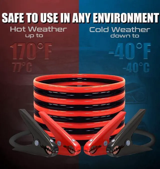 Alt view image 4 of 7 - Jumper Cables Heavy Duty, Booster Cables 1 Gauge 30Feet 900AMP Automotive Jumper Cables Kit for Car, SUV, and Trucks with Professional Clamps and Carrying Bag