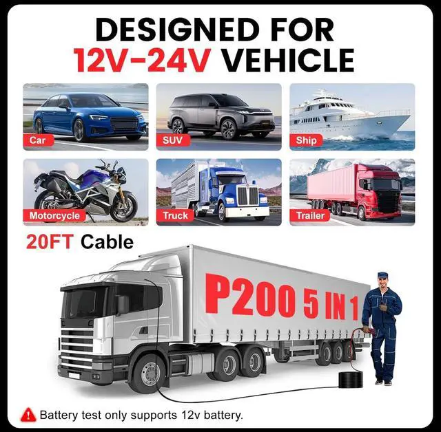 Alt view image 6 of 7 - P200 Power Circuit Probe Kit - Automotive Circuit Tester with 2024 Online Update, 9~30V Voltage Range, Multimeter, Relay Test, Fuel Injector Tester, Activating Component, Oscilloscope Mode