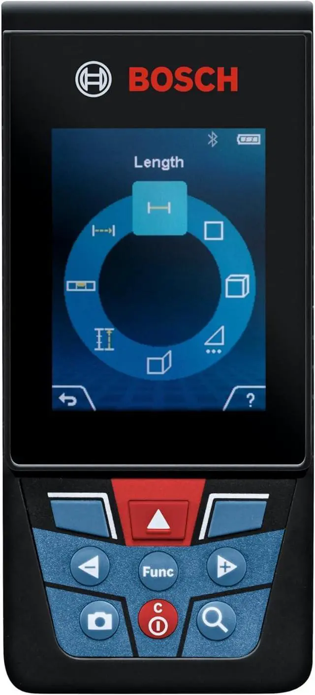 Alt view image 4 of 7 - BOSCH GLM400CL 400 Ft Blaze Outdoor Connected Laser Measure, Includes 1.0 Ah 3.7V Lithium-Ion Battery & Charger, Micro USB Cable, Hand Strap, & Pouch