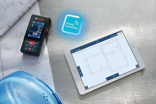 Alt view image 5 of 7 - BOSCH GLM400CL 400 Ft Blaze Outdoor Connected Laser Measure, Includes 1.0 Ah 3.7V Lithium-Ion Battery & Charger, Micro USB Cable, Hand Strap, & Pouch