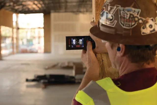 Alt view image 7 of 7 - BOSCH GLM400CL 400 Ft Blaze Outdoor Connected Laser Measure, Includes 1.0 Ah 3.7V Lithium-Ion Battery & Charger, Micro USB Cable, Hand Strap, & Pouch