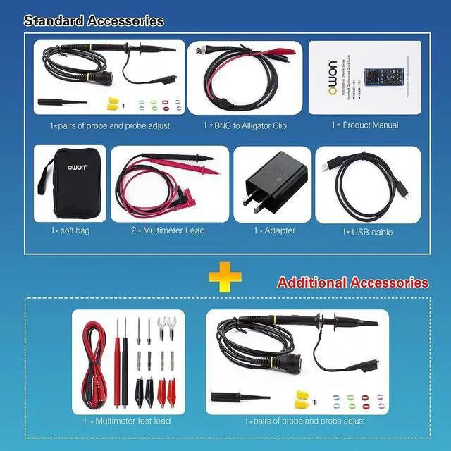 Alt view image 5 of 6 - HDS242 Oscilloscope, 40MHz Bandwidth 2CH Handheld Oscilloscope Multiumeter 2 in 1 Digital Oscillograph for Electronic Measurement, Circuit Design or Test