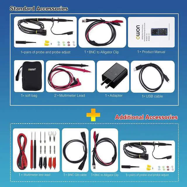 Alt view image 5 of 6 - HDS242S Oscilloscope, 2 in 1 Dual Channel 40MHz Bandwidth Handheld Oscilloscope Multiumeter with Waveform Generator for Automatic Measurements, Electronic Measurement 3.5 inch LCD