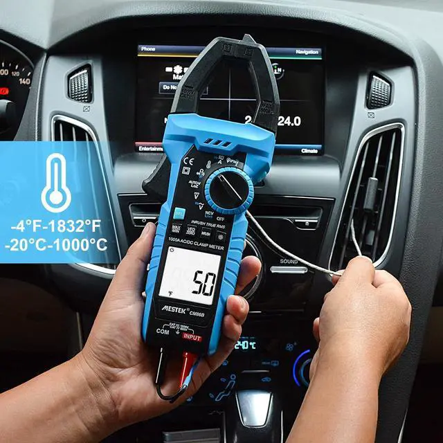 Alt view image 5 of 7 - Digital Inrush Clamp Meter Multimeter 1000A T-RMS 6000 Counts Voltage Tester Volt Amp Meter with VFD, LOZ Mode, Measuring AC DC Current Voltage Temperature Capacitance Resistance Continuity
