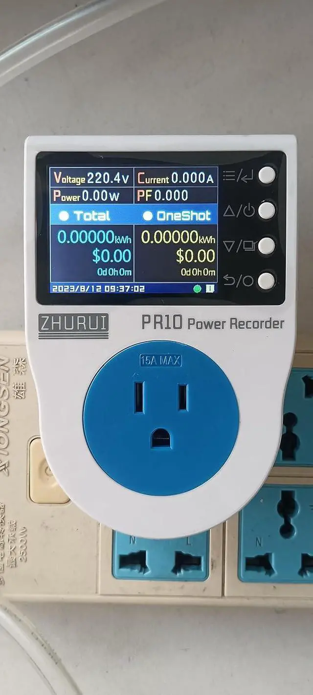 Alt view image 6 of 6 - PR10-E US15A Power Meter Plug/Home Power metering Socket/watt Meter/2.4 inch TFT Color LCD/0.5FS(New)