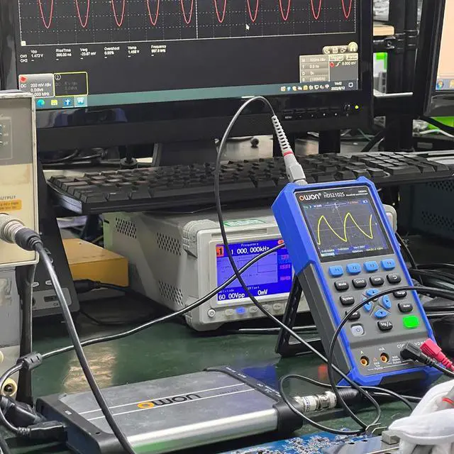 Alt view image 5 of 7 - HDS2102S Oscilloscope, 100MHz Bandwidth 2+1 CH Digital Handheld Oscilloscope Multimeter, 3 in 1 Waveform Generator for Electronic Measurement, Circuit Design Test