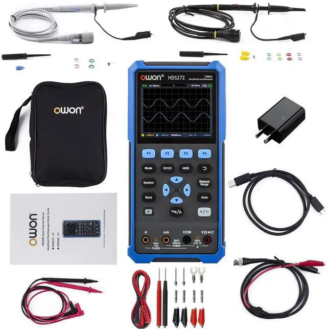Main image of HDS272 Oscilloscope, 70MHz Bandwidth Dual Channel Oscilloscope Multiumeter, 2 in 1 Function 20,000 Counts Multiumeter 3.5" LCD for Electronic Measurement Circuit Design, Test, Repair