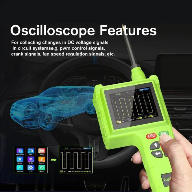 Alt view image 4 of 7 - P200 Pro Power Circuit Probe Kit 9V-48V Circuit Systems 2025 Automotive Circuit Tester - Multimeter/Oscilloscope/Fuel Injector Tester/Activating Component