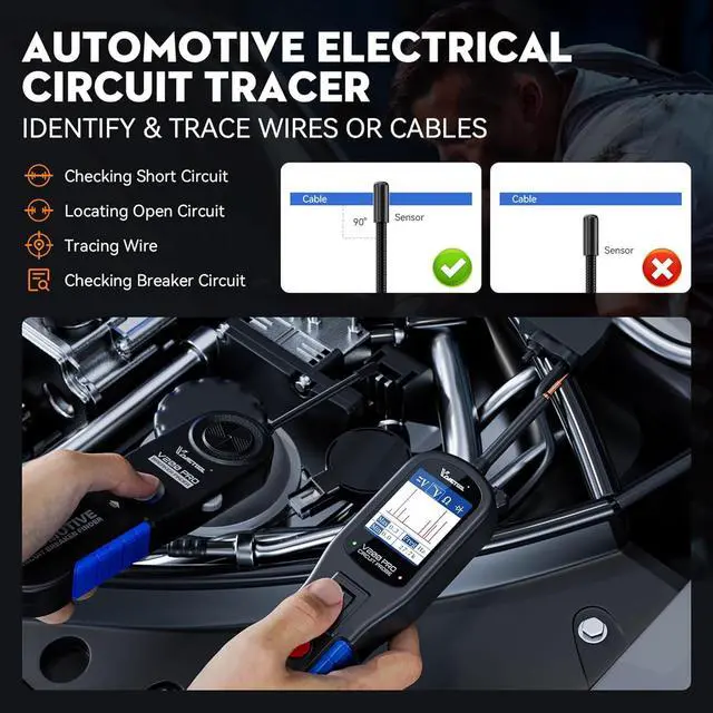 Alt view image 4 of 7 - V200 Pro Automotive Power Circuit Probe Tester Breaker Finder Tool, 12/24V Electrical Open Short Circuit Finder, Wire Tracer, AC/DC Trailer Relay Fuse Test for 99% Cars