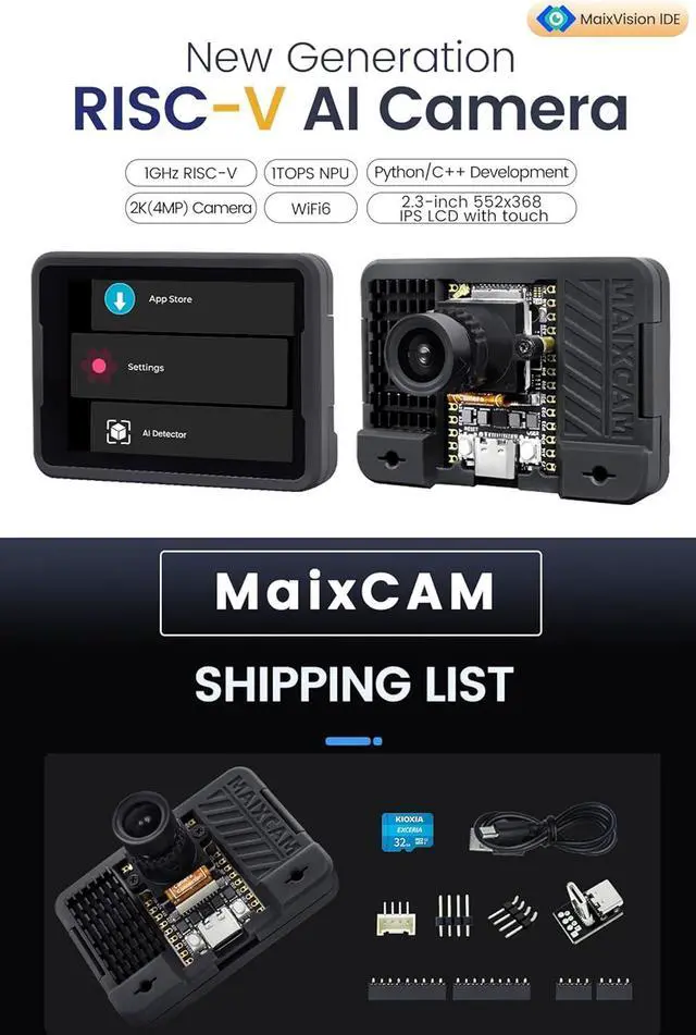 Alt view image 5 of 7 - Sipeed MaixCAM 1TOPS NPU RISCV Development Board, 256MB DDR3 C906 RISC-V CPU SBC, AI Smart Vision Sensor for AI Face Recognition/Object Tracking, Support Phython C/C++ Programming (MaixCAM Module)