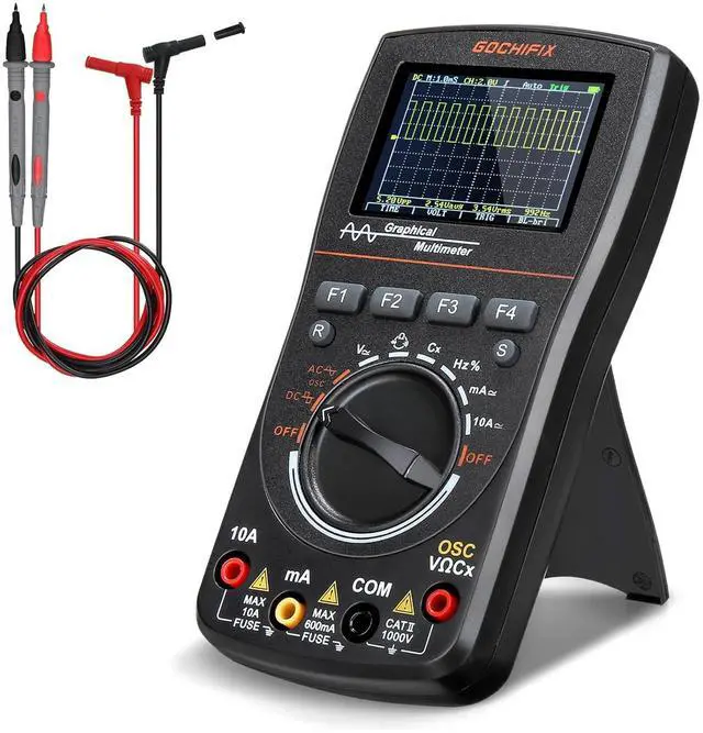 Main image of Handheld Oscilloscope Multimeter, 2 in 1 Portable Digital Oscilloscope Multimeter 10Mhz Bandwidth, 50MSa/s Sampling Rate, 6000 Counts, Automotive Multimeter Oscilloscope