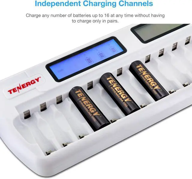 Alt view image 6 of 7 - 16 Pack Premium Pro AA Rechargeable Batteries and TN438 16 Bay Battery Charger, Bulk Quantity Rechargeable AA Power