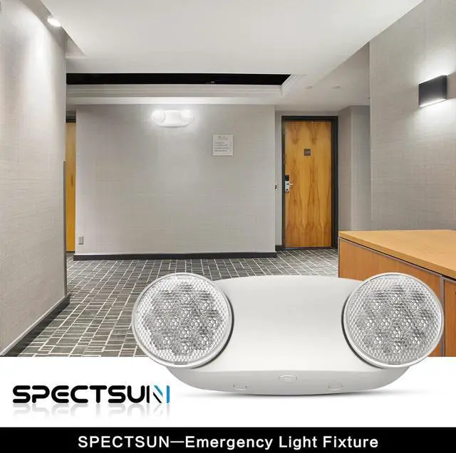 Alt view image 2 of 7 - 6 Packs Emergency Lights for Business, with Battery Backup,Hard Wired, UL 924 Certified,AC 120/277V,Two Head Adjustable LED Emergency Lighting.