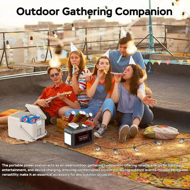 Alt view image 3 of 7 - Portable Power Station 300W 237Wh Camping Solar Generator Backup Lithium Battery with Pure Sine Wave 110V AC Outlet, USB C, USB A, DC for Outdoors Camping CPAP Home Blackout Emergency