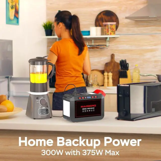 Alt view image 4 of 7 - Portable Power Station 300W 237Wh Camping Solar Generator Backup Lithium Battery with Pure Sine Wave 110V AC Outlet, USB C, USB A, DC for Outdoors Camping CPAP Home Blackout Emergency