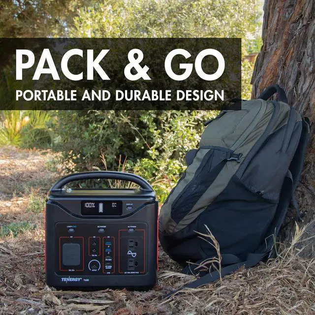 Alt view image 7 of 7 - T600 Portable Power Station, 600Wh Battery, 3x 500W (Peak 1000W) AC Outlets, USB type C PD 100W, Solar Ready Mobile Power for Outdoors Camping Vans, RV, Emergency Backup