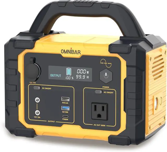 Main image of 300W Portable Power Station, 294Wh Backup Lithium Battery, 120V/300W AC Outlet, Solar Generator for Home, RV, Outdoor, Camping and Emergencies Use