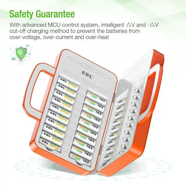 Alt view image 3 of 7 - 40Slot Battery Charger for 1/2/3...19/20/21...38/39/40 pcs AA AAA Rechargeable Batteries - Advanced Multiple Battery Charger - Handle Design(Batteries not Included)