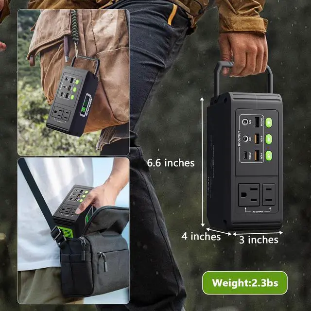 Alt view image 4 of 7 - Portable Power Station, 88Wh Solar Generator(Solar Panel Not Included), Lithium Battery Power Bank with 110V/150W Peak AC Outlet, LED Flashlight for CPAP Home Camping Travel Emergency.