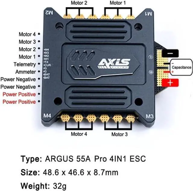 Alt view image 5 of 7 - Axisflying F7 Flight Controller Stack 55A 30x30 Argus PRO Drone FC Stack with 4in1 55A ESC BL32 for 3-6S FPV Drone Support BF INAV