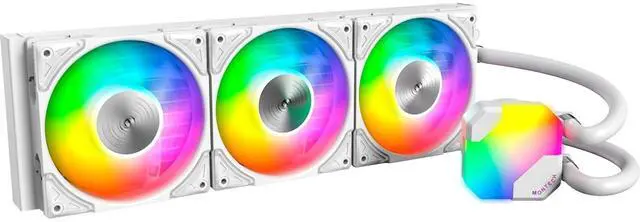 Main image of MONTECH HyperFlow ARGB 360 - AIO CPU Liquid Cooler, Intel&AMD Compatible, Chart-Topping Performance, Enhanced 3100RPM Water Pump Design, 3X Metal Pro 12 ARGB Ultimate Cooling Fans -White