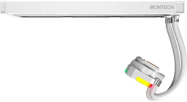 Alt view image 4 of 5 - MONTECH HyperFlow ARGB 360 - AIO CPU Liquid Cooler, Intel&AMD Compatible, Chart-Topping Performance, Enhanced 3100RPM Water Pump Design, 3X Metal Pro 12 ARGB Ultimate Cooling Fans -White