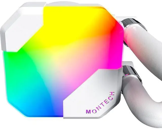 Alt view image 5 of 5 - MONTECH HyperFlow ARGB 360 - AIO CPU Liquid Cooler, Intel&AMD Compatible, Chart-Topping Performance, Enhanced 3100RPM Water Pump Design, 3X Metal Pro 12 ARGB Ultimate Cooling Fans -White