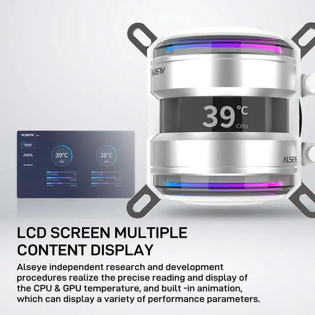 Alt view image 3 of 7 - Infinity i360 Water Cooling System - 360mm Radiator, Dual LED Pumps, Temperature Display, 3x120mm ARGB & PWM Fans, Low Noise Operation - Compatible with Intel LGA 1700/1200 / AMD AM5/AM4-White