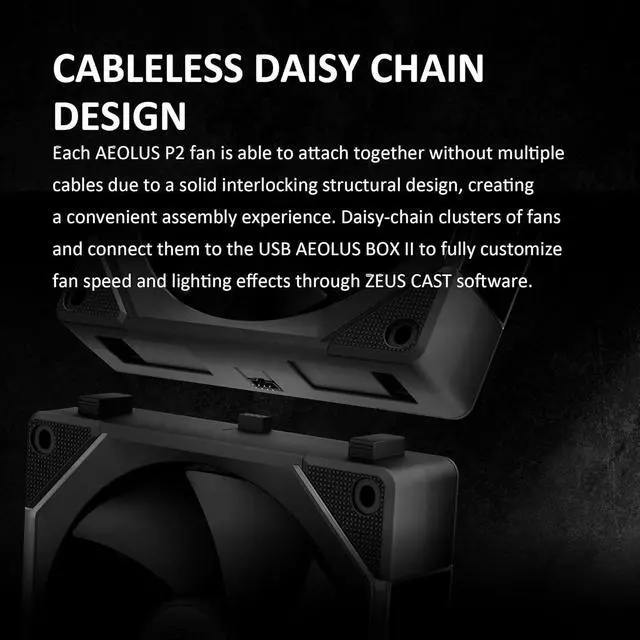 Alt view image 3 of 7 - AEOLUS P2-1203 120mm ARGB PWM Fan (3 Pack, no Hub), Include Reverse Fan Blade x3 & Controller, ARGB Sync, Easy Installation & Cabless Daisy-Chain Design, Silent Operation, Up to 2400RPM, Black