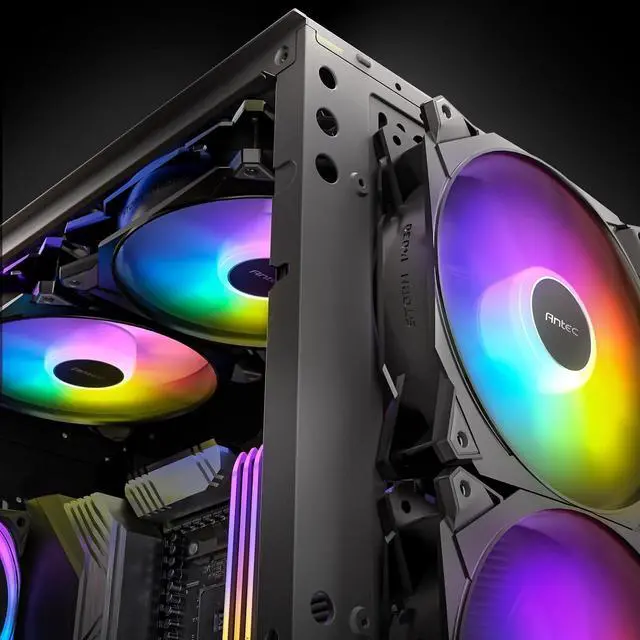 Alt view image 3 of 7 - 140mm RGB Fans, 140mm Case Fans, 30mm Thickness Case Fan, 1500 RPM with 95.44CFM, 1.94mmHO, 5V 3Pin Addressable RGB Fans with Controller, Motherboard SYNC and 4 Pin PWM Control, Storm T3 Series