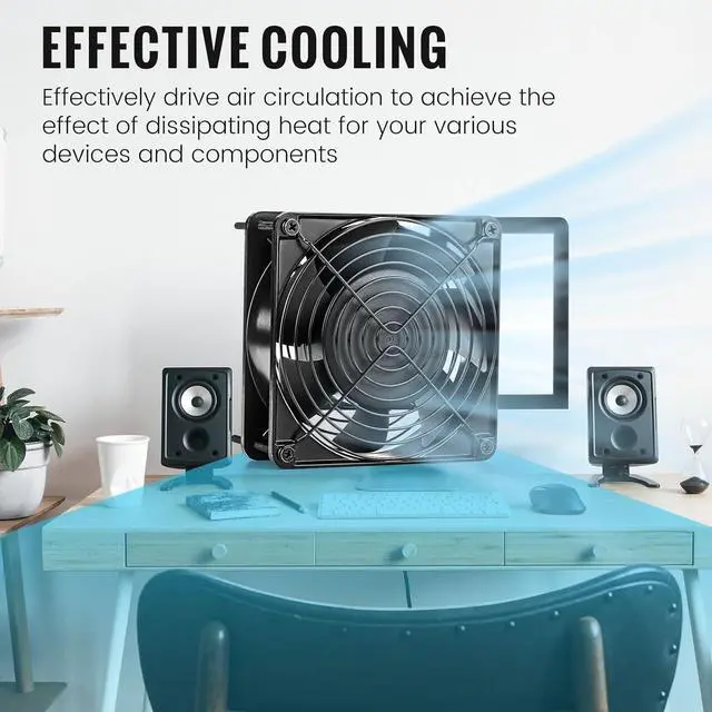 Alt view image 4 of 7 - 4 Pack 120V AC Fans Muffin Fan Waterproof18W 2850RPM 90CFM Life 50000 Hours Small Cooling Ventilation Exhaust Projects (120mm)