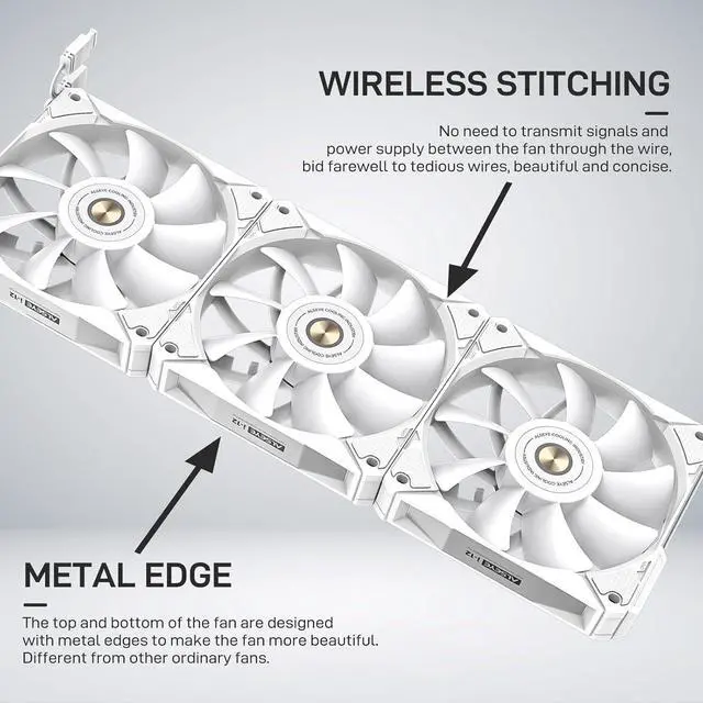 Alt view image 4 of 7 - Infinity i360 Water Cooling System - 360mm Radiator, Dual LED Pumps, Temperature Display, 3x120mm ARGB & PWM Fans, Low Noise Operation - Compatible with Intel LGA 1700/1200 / AMD AM5/AM4-White