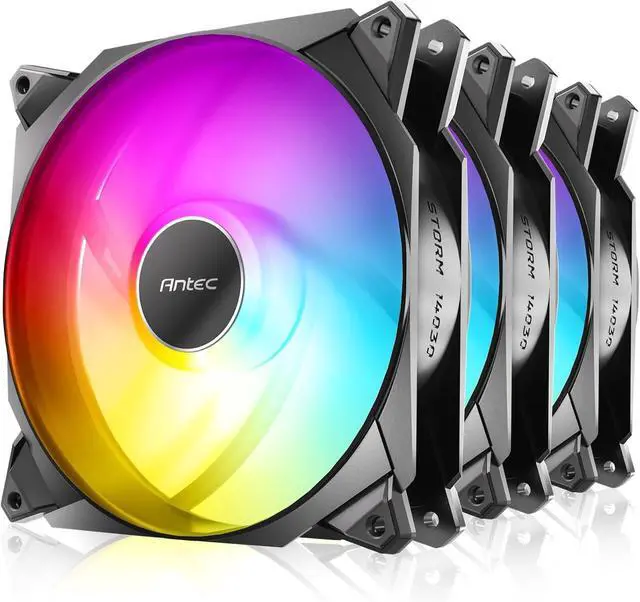 Main image of 140mm RGB Fans, 140mm Case Fans, 30mm Thickness Case Fan, 1500 RPM with 95.44CFM, 1.94mmHO, 5V 3Pin Addressable RGB Fans with Controller, Motherboard SYNC and 4 Pin PWM Control, Storm T3 Series