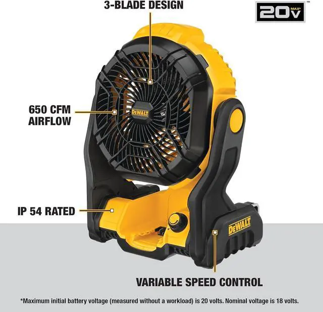 Alt view image 2 of 7 - 20V MAX Jobsite Fan, Cordless, Portable, Bare Tool Only (DCE512B)